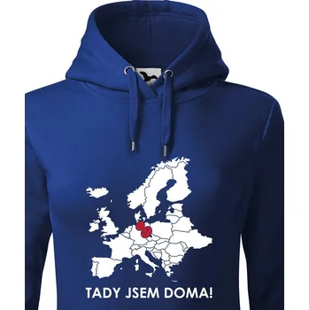 Dámská mikina Dámská mikina pro cestovatele Tady jsem doma, Barva Modrá, Velikost XS, Canvas Dámská mikina Bezvatriko.cz 0466