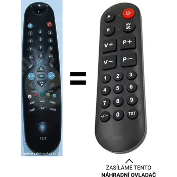 Dálkový ovladač Tesla LCE 12.5 náhradní dálkový ovladač pro seniory RC12.5, 12.6 pro TVS1471TM , TVS2045M