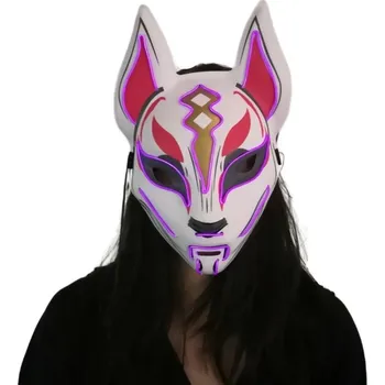 Karnevalový kostým Svítící LED maska - Liška, růžová