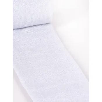 YO Punčocháče RAB0038G bílé metalic se stříbrnou nitkou velikost oblečení - děti: 116/122