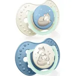 LOVI Dudlík silikonový dynamický NIGHT & DAY 18+m (2ks) - kluk