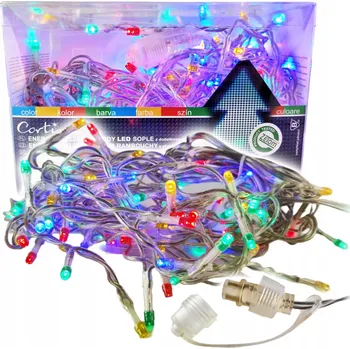 Vánoční dekorace Cortina Vánoční osvětlení světýlka rampouchy 100LED barevné