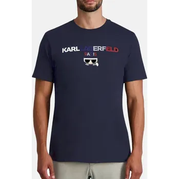 Pánské tričko Pánské modré triko Karl Lagerfeld - Velikost L, Barva Modrá 55656 222M176696