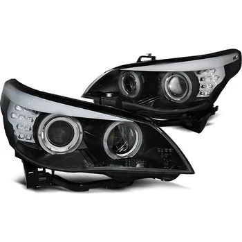 Přední světlomet TUNING-TEC Přední světla BMW E60/E61 03-04 ANGEL EYES LED INDICATOR XENON D2S černá
