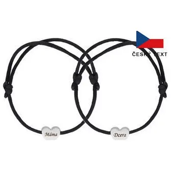 Náramek Doria Náramek MÁMA a DCERA na šňůrce se srdcem N414