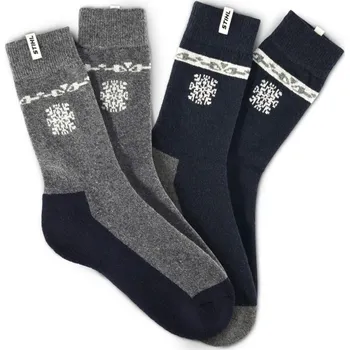 Pánské ponožky Ponožky "Winter Season 23" modrá/šedá 2 ks Stihl Velikost: 35-38