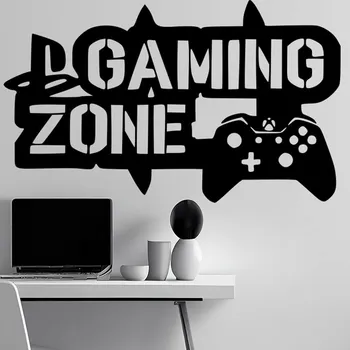 Samolepící dekorace Živá Zeď Samolepka na zeď Gaming zone Barva: černá