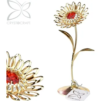 Figurka Crystocraft Zlacená kovová figurka Květina - 14,2 cm