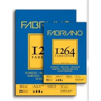 Umělecký papír Fabriano 1264 Sketch - skicovací blok A4, 90 g, 120 listů, drátěná vazba