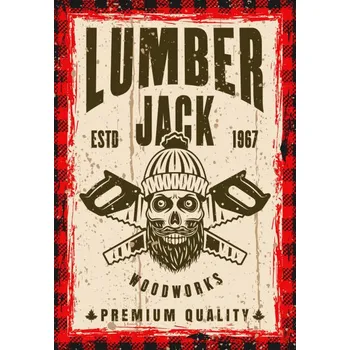 Plakát Plakát, Obraz - Skull of lumberjack and two crossed, Igor Zhuravel