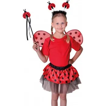 Karnevalová maska Kostým karnevalový - Beruška rozmezí 3-7 let. Obsahuje čelenku, křídla, sukni a hůlku.