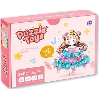 kreativní sada Sada pro tvoření 24 ks vpichovaných obrázků z pestrobarevných látek Puzzle Toys