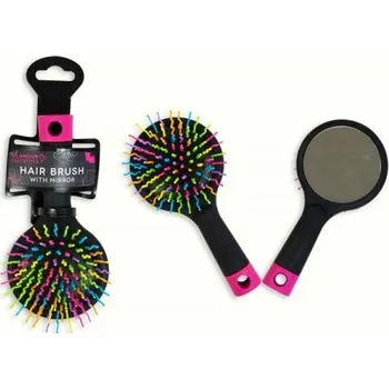 Kosmetické zrcátko GLAMOUR Kartáč na vlasy se zrcátkem.