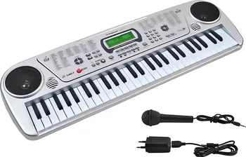 Hudební nástroj pro děti APT AG278 elektronické klávesy s mikrofonem stříbrné