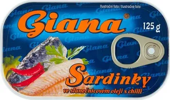Nakládaná potravina Giana Sardinky ve slunečnicovém oleji s chilli 125 g