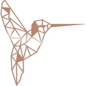 Nástěnná kovová dekorace BIRD 44 cm měděná