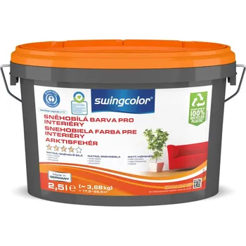 barva na zeď Swingcolor Barva na stěnu sněhobílá, sněhobílá, matná, 2,5 l 6239 T02,5 0