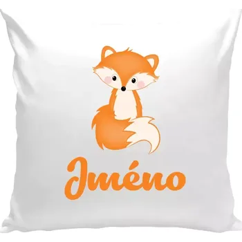 Polštář Polštář bílý 40x40 cm Lištička se jménem