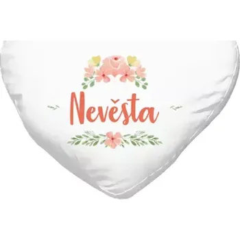 Polštář Polštář srdce 40x35 cm Nevěsta - oranžové květiny