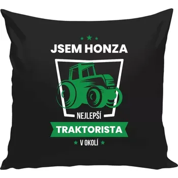 Polštář Polštář černý 40x40 cm Nejlepší v okolí - traktorista