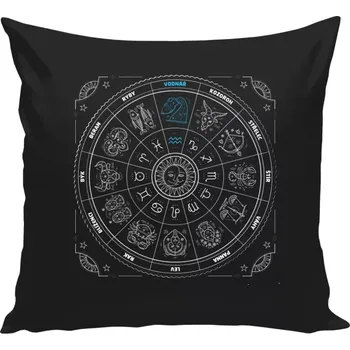 Polštář Polštář černý 40x40 cm Zvěrokruh - Vodnář