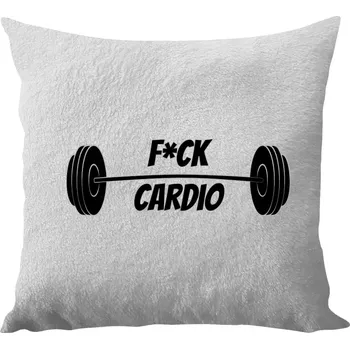 Polštář Polštář bílý 40x40 cm - dlouhý chlup F*uck Cardio