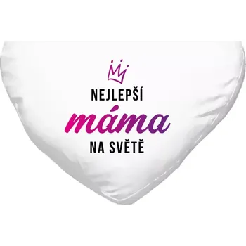 Polštář Polštář srdce 40x35 cm Nejlepší máma na světě - korunka