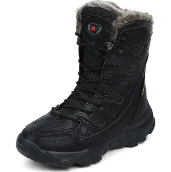 Pánská zimní obuv Pánské zimní boty kožené voděodolné sněhule šněrovací Barva: Černá, Velikost: 42