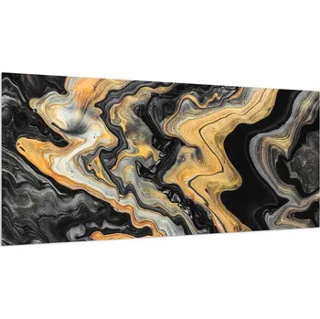 Obraz Liox XXL obraz 250 x 125 cm černozlatá abstrakce