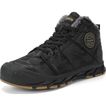 Pánská zimní obuv Maskáčové zimní boty pánské s kožíškem Barva: Černá, Velikost: 40