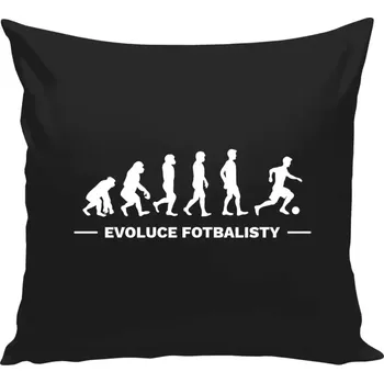 Polštář Polštář černý 40x40 cm Evoluce - fotbalista