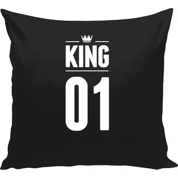 Polštář Polštář černý 40x40 cm King s vlastním číslem