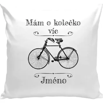 Polštář Polštář bílý 40x40 cm Mám o kolečko víc se jménem