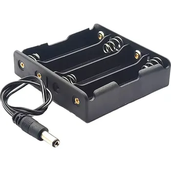 Držák baterie Bateriový box pro 4 kusy 18650 baterií, 14.8V, 5.5x2.1mm
