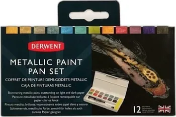 Vodová barva Derwent Metallic Paint Pan Set 12 ks