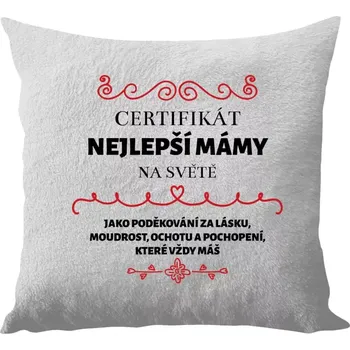 Polštář Polštář bílý 40x40 cm - dlouhý chlup Certifikát nejlepší mámy na světě