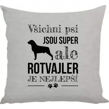 Polštář Polštář lněný 40x40 cm Rotvajler je nejlepší