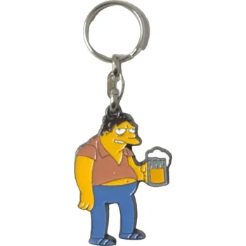 Přívěsek na klíče Simpsonovi Barney s pivem kovový včetně kroužku na klíče