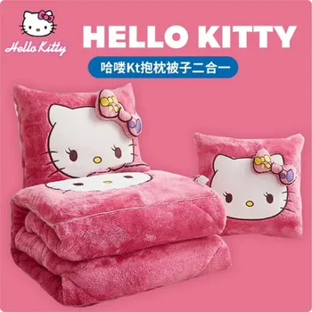 Bytový textil Disney Sametově jemný polštářek (deka) 2v1 s pohádkovým motivem (2 velikosti, různé vzory) Varianta: F Hello Kitty, Velikost: polštář 40x40 cm (deka 105x145 cm)