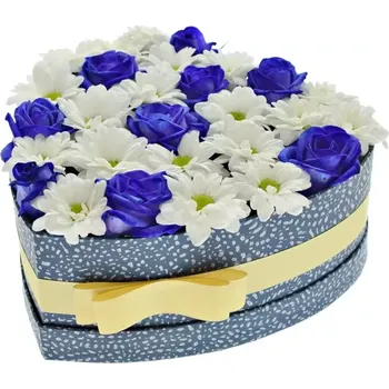Dárková krabička Krabička květin BANDOLINA modrá 24x10cm