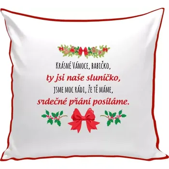 Polštář Polštář barevný 32x32 cm Srdečné přání babičce