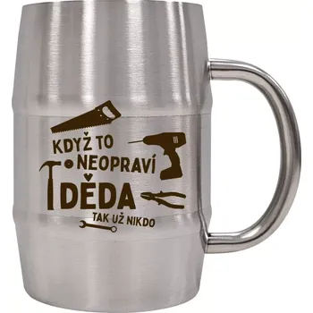 Sklenice Nerezový chladicí půllitr Když to neopraví děda, tak už nikdo