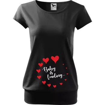 Těhotenské tričko Malfini City Baby is loading se srdíčky