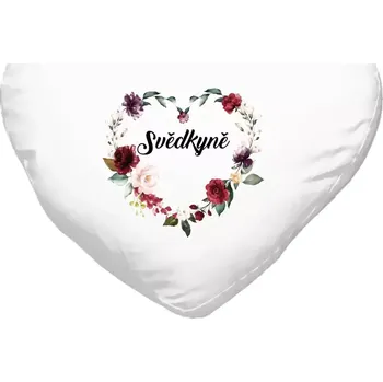Polštář Polštář srdce 40x35 cm Svědkyně - květinové srdce