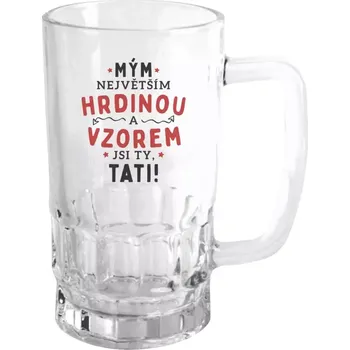 Sklenice Půllitr skleněný Mým největším hrdinou a vzorem jsi ty, tati!