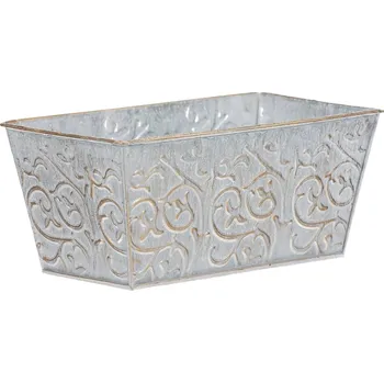 Stojan na květiny Autronic Truhlík na květiny z kovu s dekorem zlaté patiny AB2115