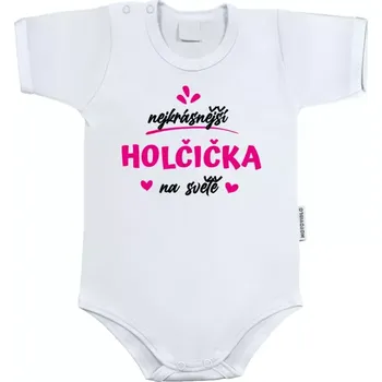 Dětské body s krátkým rukávem Nejkrásnější holčička