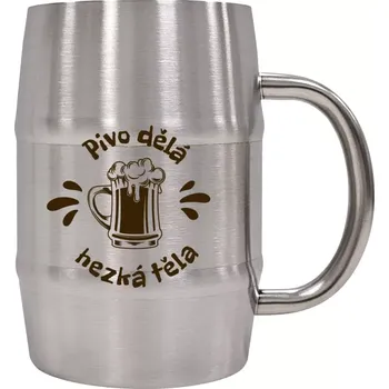 Sklenice Nerezový chladicí půllitr Pivo dělá hezká těla