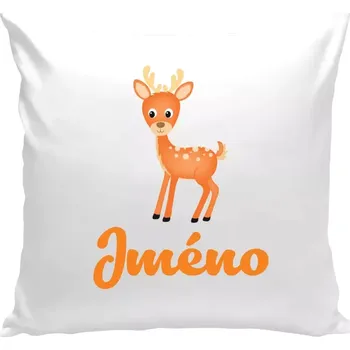 Polštář Polštář bílý 40x40 cm Srneček se jménem