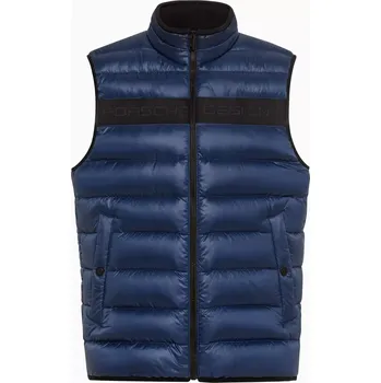 Pánská casual bunda PORSCHE DESIGN Lightweight puffer vest Vesta odlehčená prošívaná pro období podzim jaro tmavě lesklá modrá (Prošívaná vesta od Porsche Design s logem. )